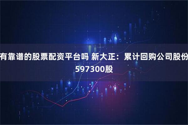 有靠谱的股票配资平台吗 新大正：累计回购公司股份597300股